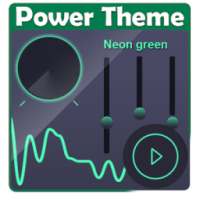 Hijau neon Poweramp Kulit