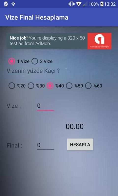 Vize Final Hesaplama скриншот 5