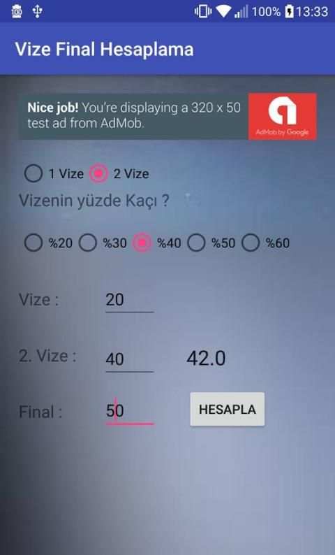 Vize Final Hesaplama скриншот 2