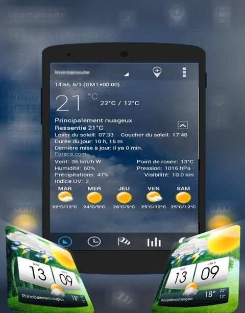 Transparent clock & weather screenshot 1
