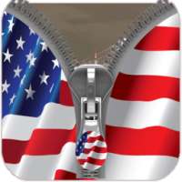Lock Screen Zipper US Flag