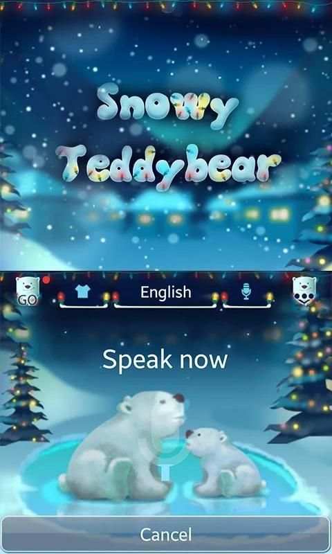 Snowy Teddy GO Keyboard Theme स्क्रीनशॉट 3
