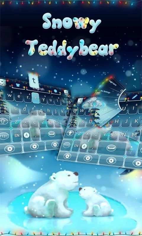 Snowy Teddy GO Keyboard Theme स्क्रीनशॉट 2