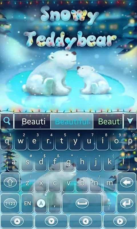 Snowy Teddy GO Keyboard Theme स्क्रीनशॉट 4