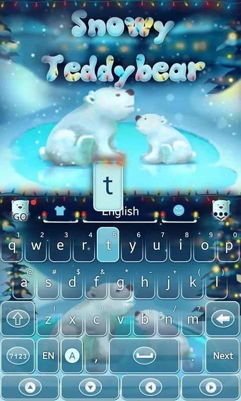 Snowy Teddy GO Keyboard Theme स्क्रीनशॉट 5