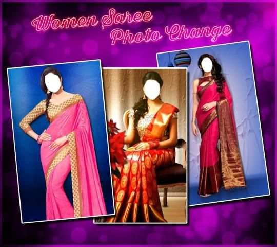 Women saree Photo Change 1 تصوير الشاشة