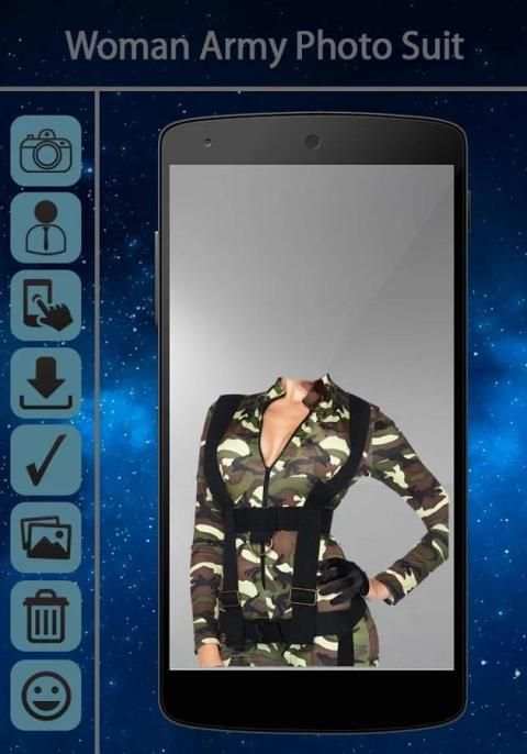 Woman Army Photo Suit screenshot 2