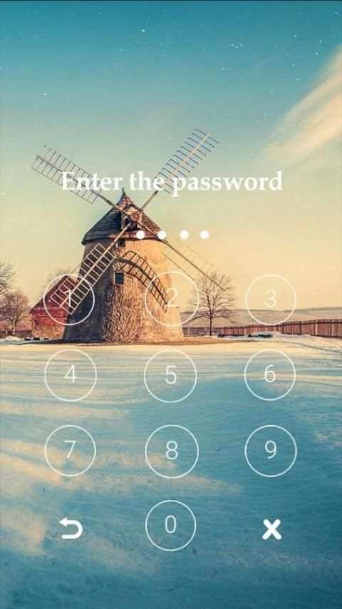Kunci layar Tema Windmill screenshot 1