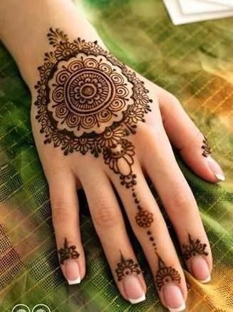 Easy sunflower mehndi design|||राजस्थानी घेवर मेहंदी डिजाइन |beautiful  mendhi design || - YouTube