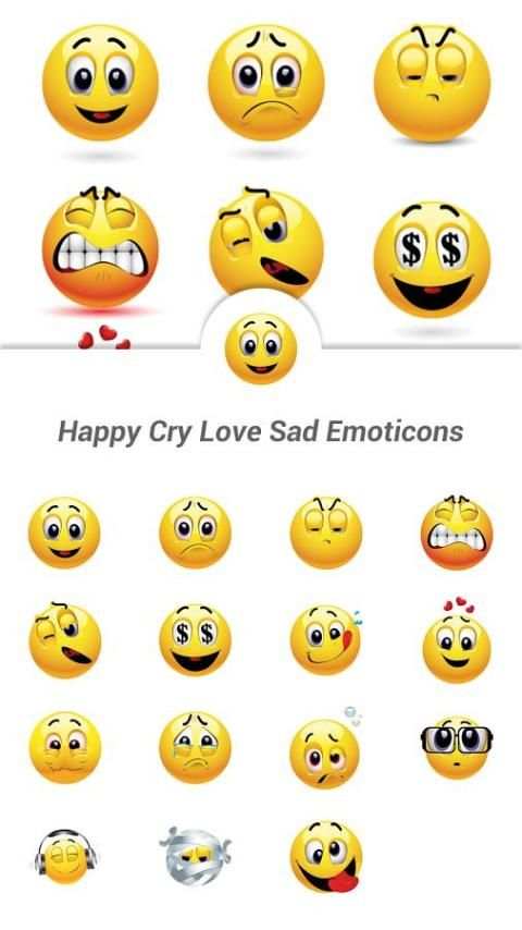 Happy Cry Love Sad Emoticons screenshot 8