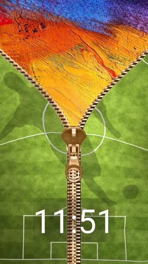 Football Zipper Lock Screen 2 تصوير الشاشة
