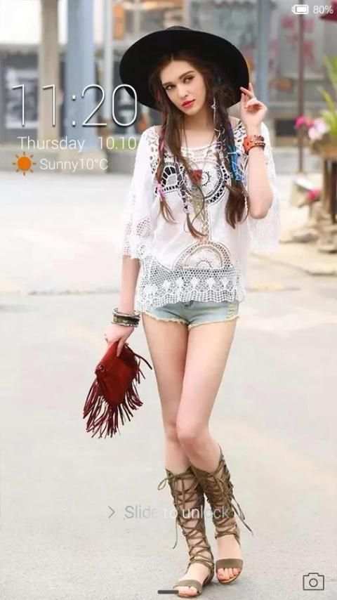 Sexy girl - city # iDO Theme screenshot 7