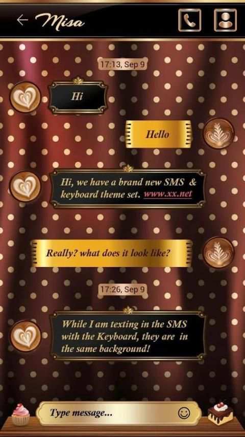 (FREE)GO SMS LOVE COFFEE THEME screenshot 3
