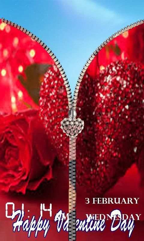 Valentine's Day Zipper Lock screenshot 3