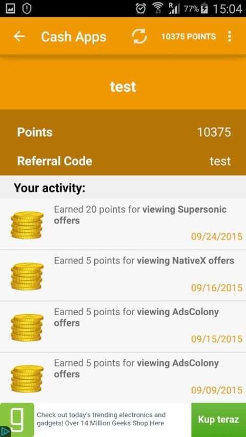 Cash Apps 1 تصوير الشاشة