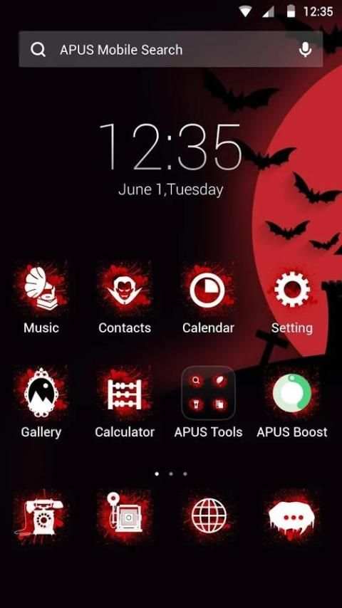 Vampire night theme for APUS скриншот 3