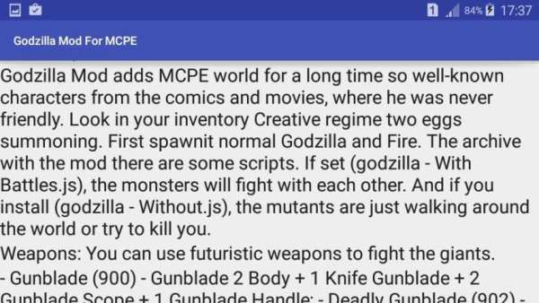 Mod Godzilla For MCPE स्क्रीनशॉट 1