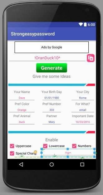 Strong Easy Password Generator screenshot 1