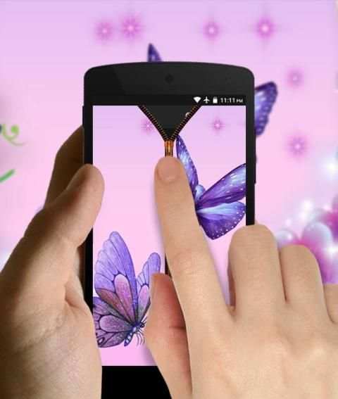 Butterfly Zipper Lock Screen screenshot 6