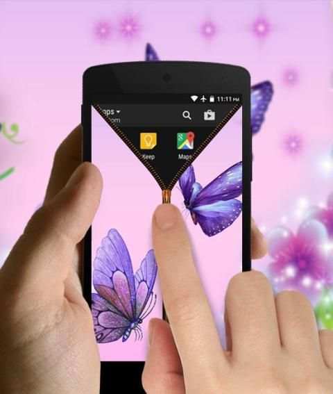 Butterfly Zipper Lock Screen screenshot 5