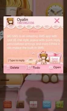 Tema SMS Teddy Bear Imut screenshot 2