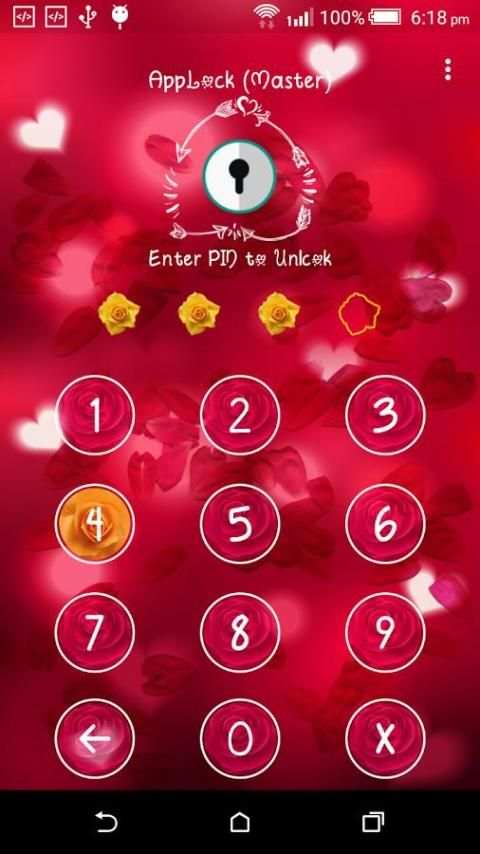 App Lock : Theme Rose 4 تصوير الشاشة