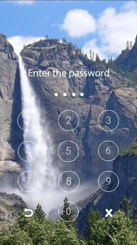 Kunci layar Tema Waterfall screenshot 1
