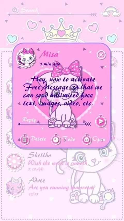GO SMS PRO KITTY THEME скриншот 2