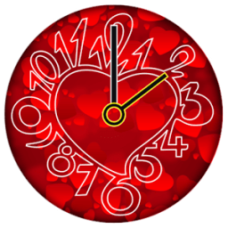 Red Heart Clock icon