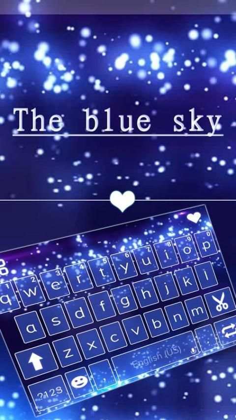 Blue Sky Emoji iKeyboard Theme 5 تصوير الشاشة