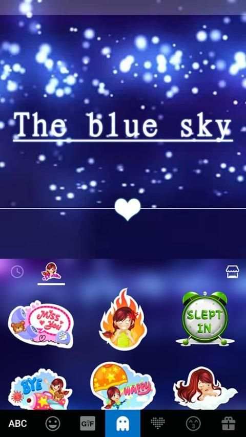 Blue Sky Emoji iKeyboard Theme 3 تصوير الشاشة