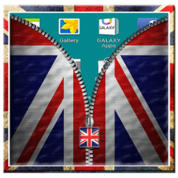UK Flag Theme Zipper Lock أيقونة