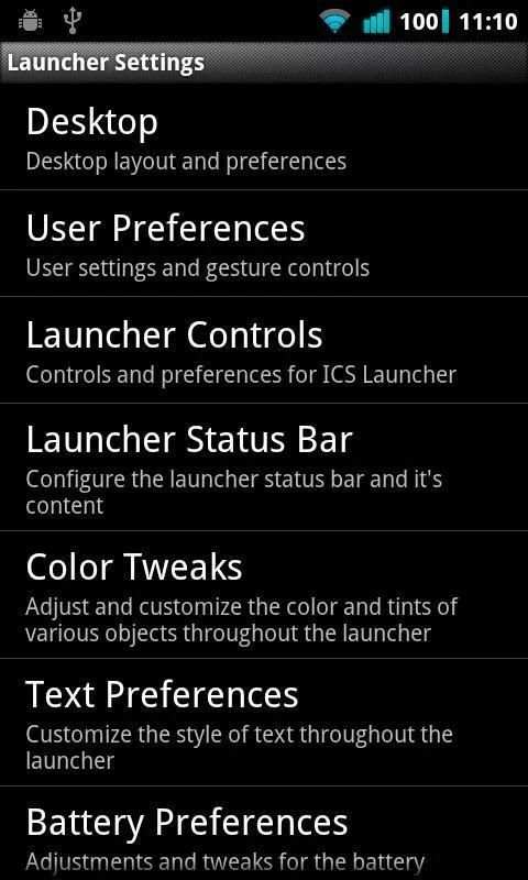 ICS Launcher screenshot 2
