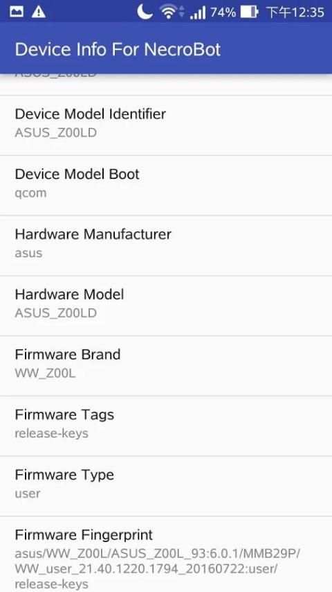 Device Info For NecroBot 1 تصوير الشاشة