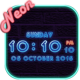 Digital Neon Clock أيقونة