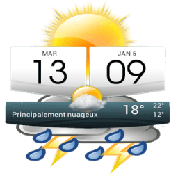 ساعة رقمية والطقس العالم أيقونة