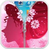 Girl Zipper Lock Screen