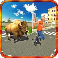 Angry Bison Attack in City 3D