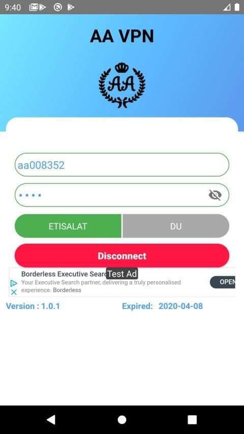 AA VPN screenshot 1