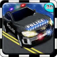 Police Driving City Car