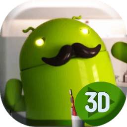Cute Android Robot in the Mirror Live Wallpaper 2.0