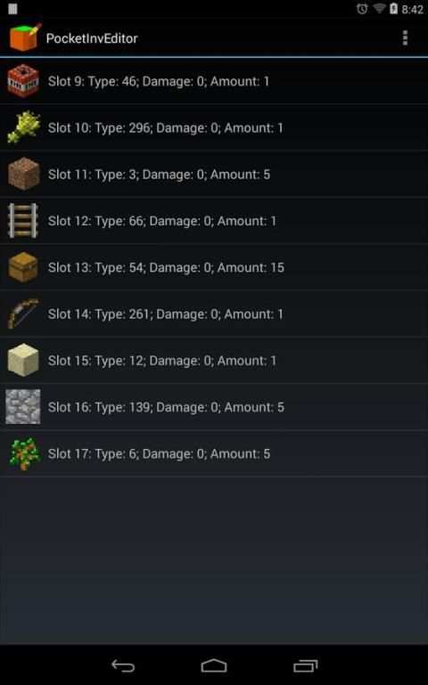 PocketInvEditor screenshot 2