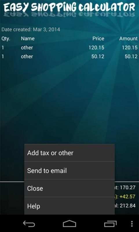 Easy Shopping Calculator скриншот 8
