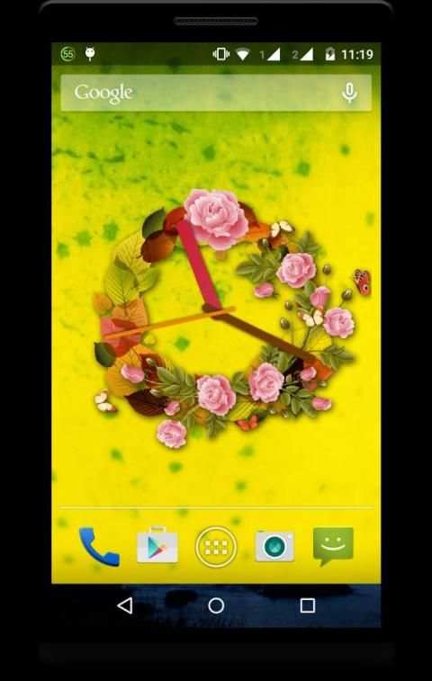 Flower Clock Live Wallpaper स्क्रीनशॉट 3