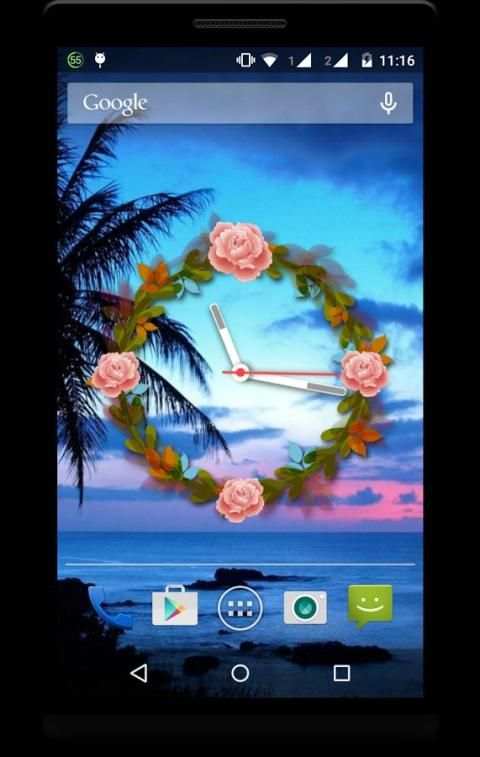 Flower Clock Live Wallpaper स्क्रीनशॉट 1