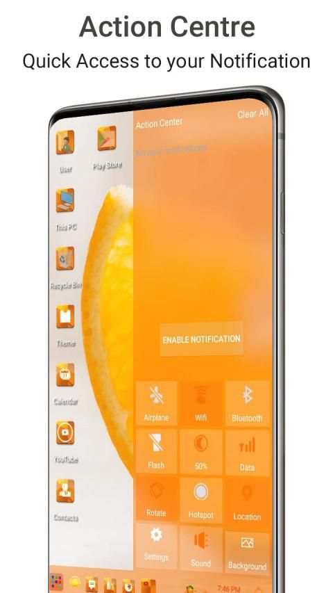 Orange Theme for computer Launcher screenshot 1