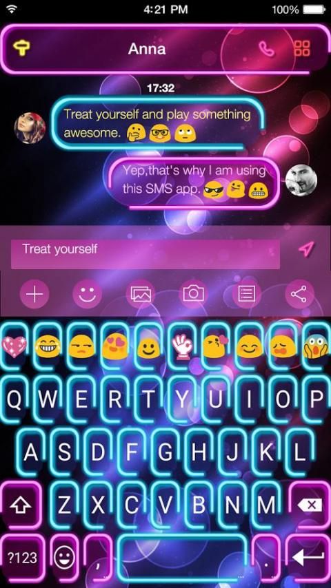 Neon Night Messages Theme screenshot 8
