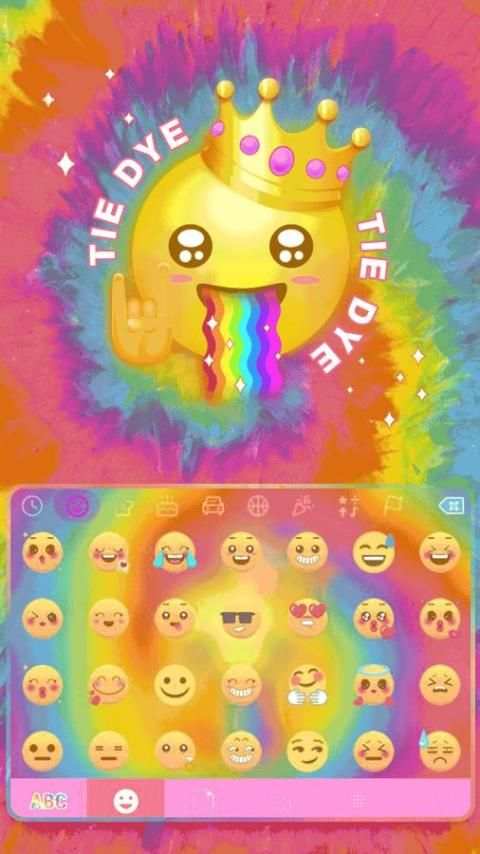 Tie Dye Emoji Keyboard Theme screenshot 4