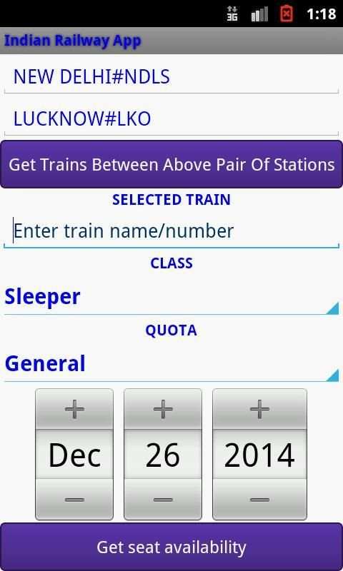 Indian Railway screenshot 1