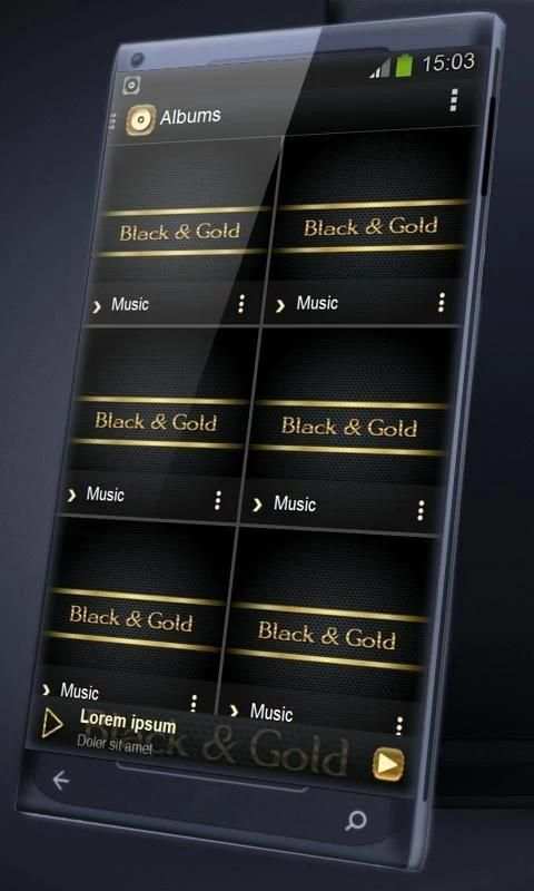 Black and gold PlayerPro Skin screenshot 2